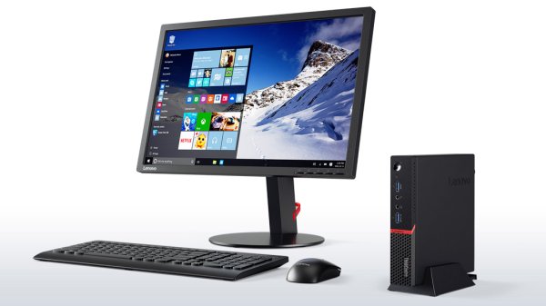 Lenovo ThinkCentre M700 Intel® Core™ i3 i3-6100T 4 GB DDR4-SDRAM 500 GB Hybrid-HDD Windows 7 Professional Mini PC Black