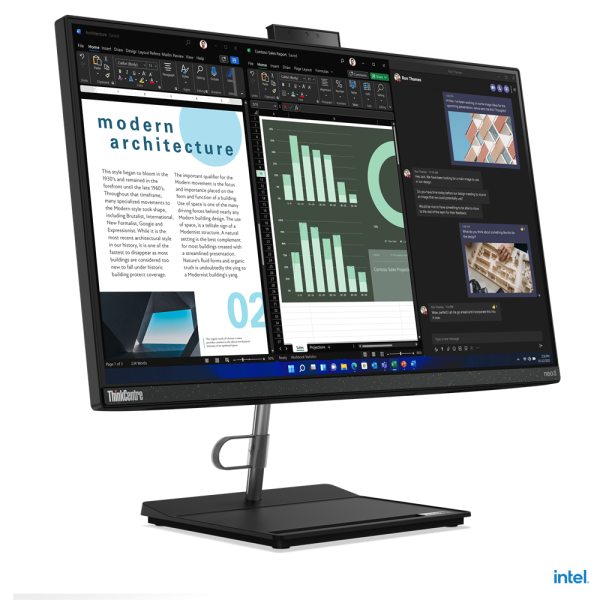 Lenovo ThinkCentre neo 30a Intel® Core™ i5 i5-1235U 60.5 cm (23.8") 1920 x 1080 pixels All-in-One PC 8 GB DDR4-SDRAM 256 GB SSD Windows 11 Pro Wi-Fi 6 (802.11ax) Black