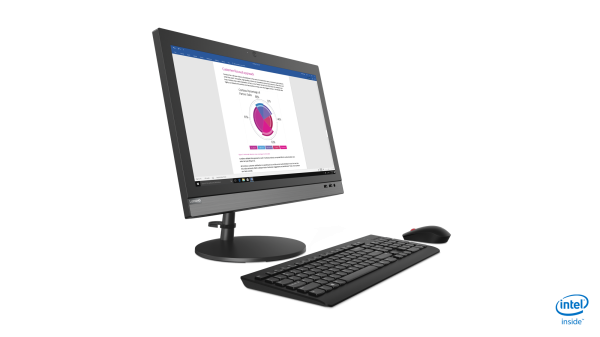 Lenovo V330 Intel® Core™ i5 i5-8400 49.5 cm (19.5") 1600 x 900 pixels All-in-One PC 8 GB DDR4-SDRAM 256 GB SSD Windows 10 Pro Wi-Fi 5 (802.11ac) Black