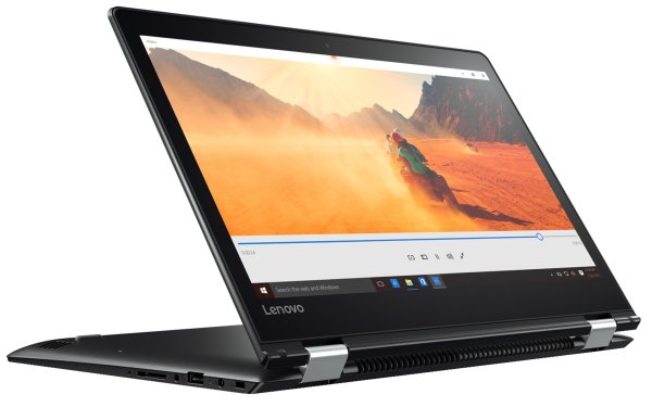 Lenovo Yoga 510 AMD A6 A6-9210 Hybrid (2-in-1) 35.6 cm (14") Touchscreen HD 4 GB DDR4-SDRAM 1 TB HDD Wi-Fi 5 (802.11ac) Windows 10 Home Black