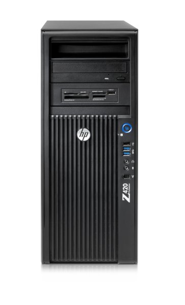 HP 420 Intel® Xeon® E5 Family E5-1620V2 16 GB DDR3-SDRAM 2 TB HDD Windows 7 Professional Mini Tower Workstation Black