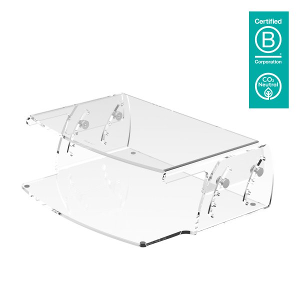 Addit monitor riser - adjustable 550, clear acrylic