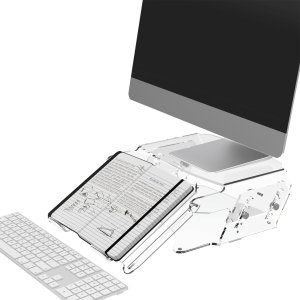 Addit monitor riser - adjustable 570, clear acrylic