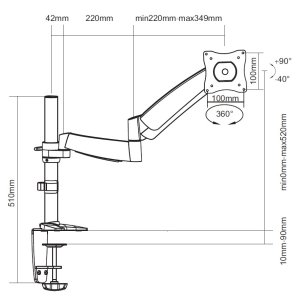 Equip 13"-27" Articulating Monitor Desk Mount Bracket