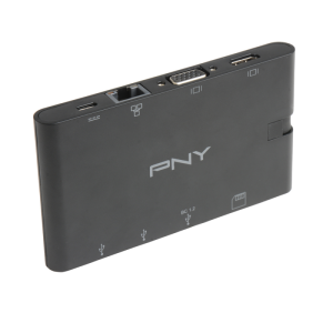 PNY A-2UF-2TC-K01-RB laptop dock/port replicator Docking Black