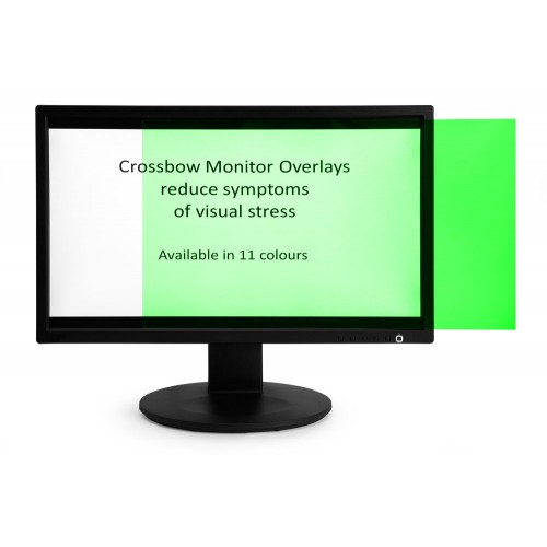 Crossbow Education Monitor Overlay Grass - 24" Widescreen (299 x 529 mm). These overlays give a low cost screen tint that can give the user a nonadjustable approximate correction to aid their vision. Often users will require similar overlays for reading p