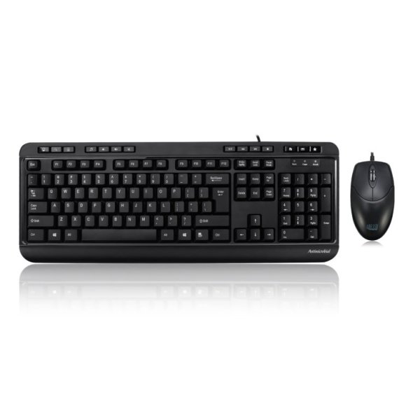 Adesso AKB-132CB-UK keyboard Mouse included Medical USB QWERTY UK English Black