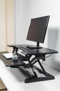 BakkerElkhuizen Adjustable Sit-Stand Desk Riser 2 Black