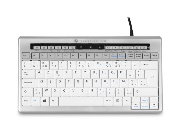 BakkerElkhuizen S-board 840 keyboard Office USB QWERTY UK English Light grey, White