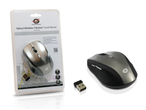 Conceptronic Optical Wireless 5-Button Travel Mouse