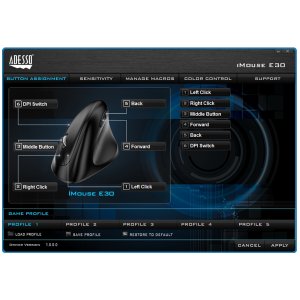 Adesso iMouse E30 - 2.4 GHz Wireless Vertical Programmable Mouse