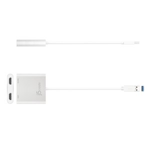 j5create JUA365 USB™ 3.0 to Dual HDMI Multi-Monitor Adapter, Silver