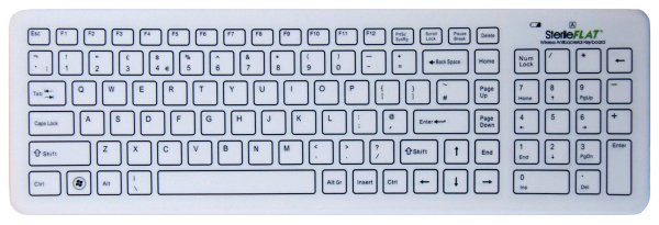 SterileFlat Keyboard. Antibacterial Wireless Medical Keyboard