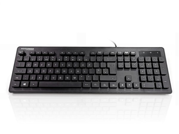 Accuratus AQUA keyboard Medical USB QWERTY UK English Black