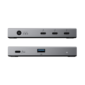 ALOGIC TB4H3TB interface hub Thunderbolt 4 40000 Mbit/s Black, Grey