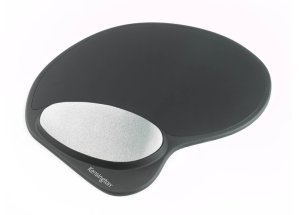 Memory Gel Mouse Pad with Integral Wrist Support - Black/Grey