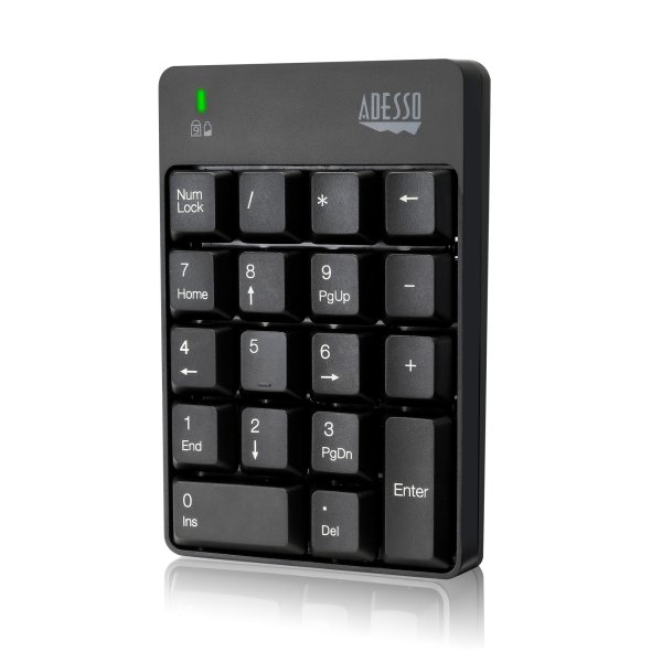 Adesso WKB-6010UB - Wireless Spill Resistant 18-Key Numeric Keypad