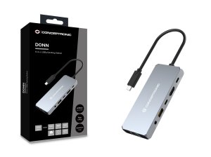 Conceptronic DONN22G laptop dock/port replicator Wired USB 3.2 Gen 2 (3.1 Gen 2) Type-C Grey