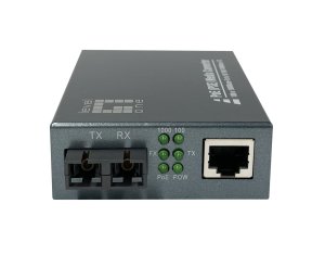 LevelOne RJ45 to SC Gigabit Media Converter, PoE PSE, Multi-Mode Fiber, 0.5km