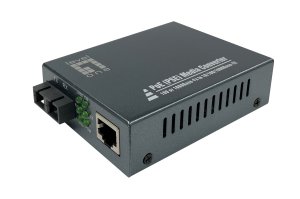 LevelOne RJ45 to SC Gigabit Media Converter, PoE PSE, Multi-Mode Fiber, 0.5km