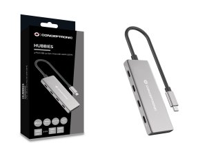 Conceptronic HUBBIES16G interface hub USB 3.2 Gen 2 (3.1 Gen 2) Type-C 10000 Mbit/s Grey