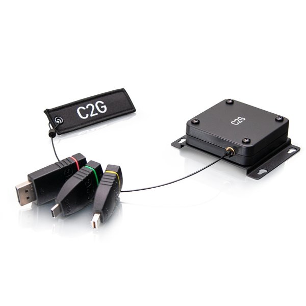 C2G Retractable Universal Mount 4K HDMI® Adapter Ring with Color Coded Mini DisplayPort™, DisplayPort, and USB-C®