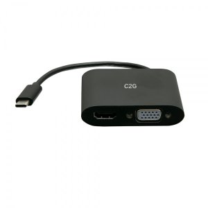 C2G USB-C® to HDMI® and VGA MST Multiport Adapter - 4K 30Hz - Black