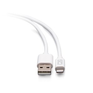 C2G 3ft (0.9m) USB-A Male to Lightning Male Sync and Charging Cable - White