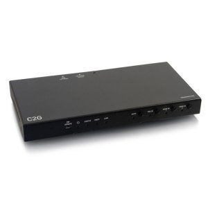 C2G Dual 4K HDMI® HDBaseT + VGA, 3.5mm, and RS232 over Cat Switching Extender Box Transmitter to Ultra-Slim Box Receiver - 4K 60Hz