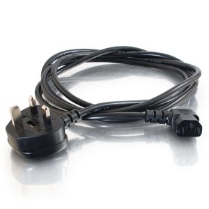 C2G 0.5 Metre 18 AWG UK 90° Power Cord (IEC320C13R to BS 1363)