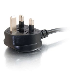 C2G 1m 18 AWG UK 90° Power Cord (IEC320C13R to BS 1363)