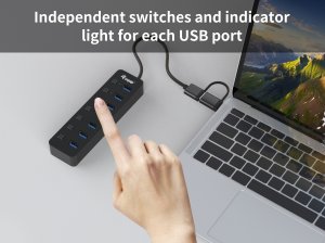 Equip 7-Port USB 3.2 Gen 1 Hub with Power Adapter