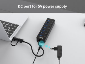 Equip 7-Port USB 3.2 Gen 1 Hub with Power Adapter