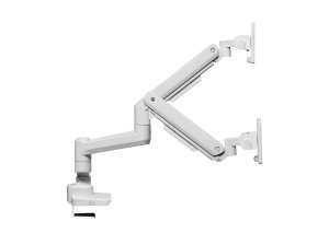 Equip 17"-35" Heavy-Duty Dual Monitor Desk Mount Bracket, White