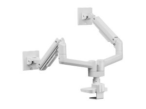 Equip 17"-35" Heavy-Duty Dual Monitor Desk Mount Bracket, White