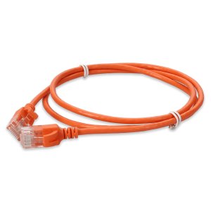 4.57 m RJ-45 (Male) to RJ-45 (Male) Orange Slim Cat6A Snagless Boot UTP PVC Copper Patch Cable