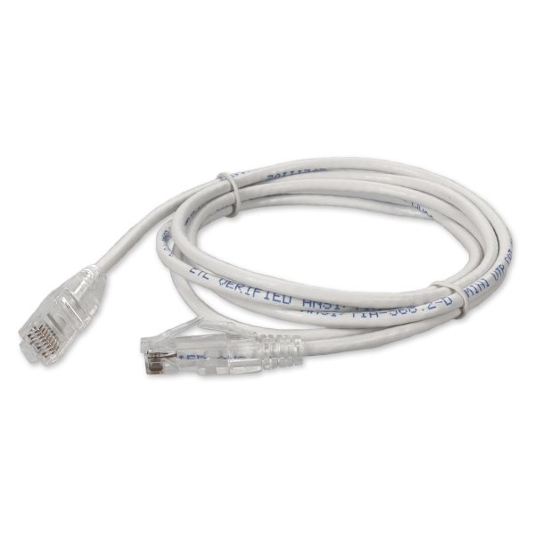 4.57 m RJ-45 (Male) to RJ-45 (Male) White Slim Cat6A Snagless Boot UTP PVC Copper Patch Cable