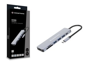 Conceptronic DONN19G 7-in-1 USB 3.2 Gen 1 Docking Station, HDMI, USB-A 3.0 x 3, SD, TF/MicroSD, 100W USB PD