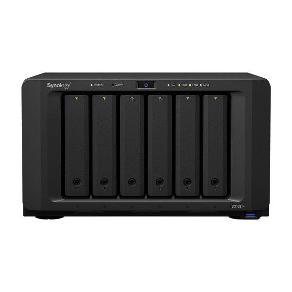 Synology DiskStation DS1621+ NAS Desktop Ryzen Embedded V1500B 4 GB DDR4 72 TB HDD DiskStation Manager Black