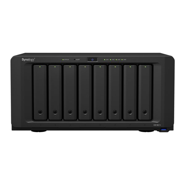 Synology DiskStation DS1821+ NAS Desktop Ryzen Embedded V1500B 4 GB DDR4 64 TB HDD DiskStation Manager Black