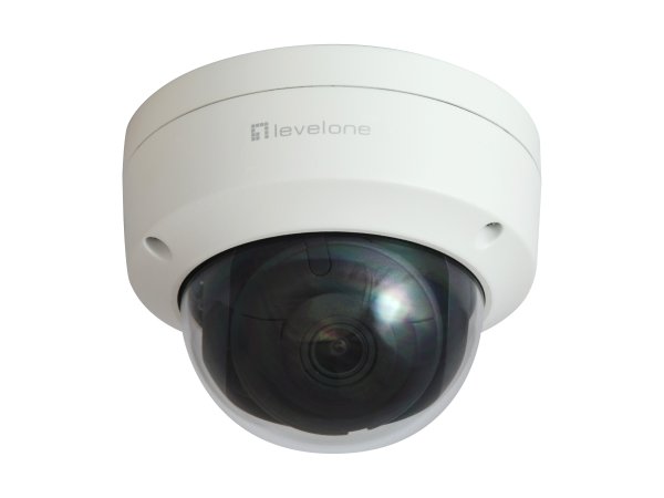 LevelOne GEMINI Fixed Dome IP Network Camera, 6-Megapixel, H.265, 802.3af PoE, IR LEDs, Indoor/Outdoor