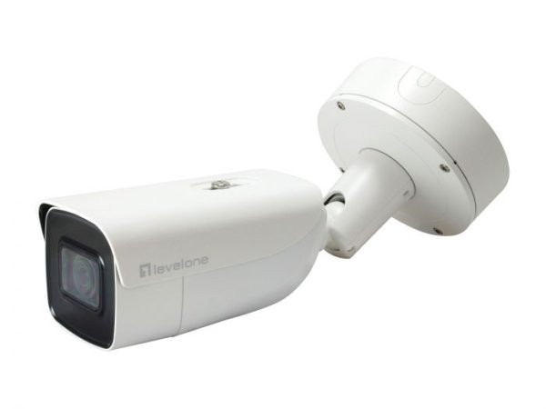 LevelOne Gemini Zoom IP Camera, 8-Mp, H.265, 802.3At, PoE, IR Leds, Indoor/Outdoor, Two-Way Audio