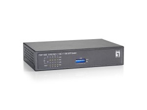 LevelOne 10-Port Fast Ethernet PoE Switch, 1 x Gigabit RJ45, 1 x Gigabit SFP, 8 PoE Outputs, 65W