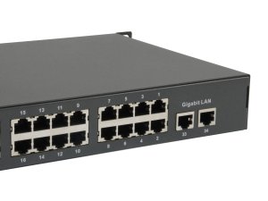 LevelOne 34-Port Fast Ethernet PoE Switch, 802.3at/af PoE, 32 PoE Outputs, 2 x Gigabit RJ45, 380W