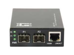 LevelOne RJ45 to SFP Gigabit Media Converter Switch, 2 x SFP, 1 x RJ45