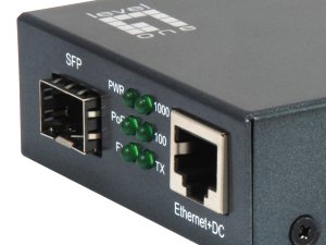 LevelOne RJ45 to SFP Gigabit Media Converter, PoE PSE