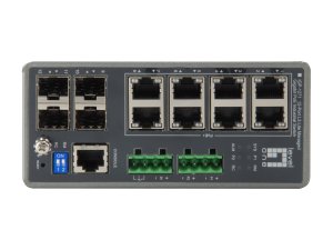 LevelOne TURING 12-Port L3 Lite Managed Gigabit Industrial Switch, 8 PoE Outputs, 240W, 802.3at/af PoE, 4 x SFP, -40°C to 75°C