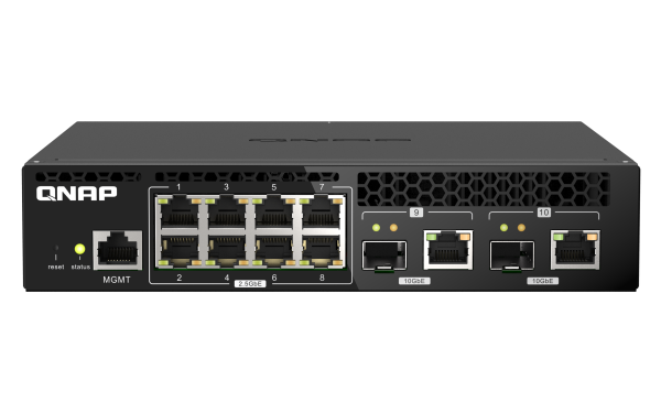 QNAP QSW-M2108R-2C network switch Managed L2 2.5G Ethernet (100/1000/2500) Power over Ethernet (PoE) Black