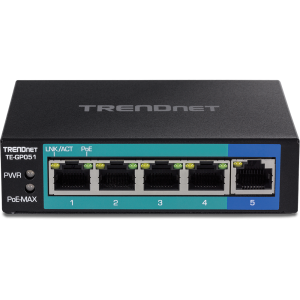 Trendnet TE-GP051 network switch Unmanaged Gigabit Ethernet (10/100/1000) Power over Ethernet (PoE) Black