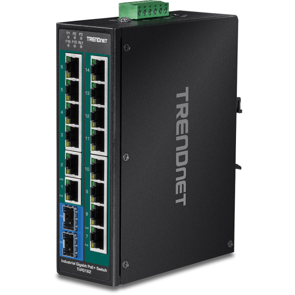 Trendnet TI-PG162 network switch Unmanaged Gigabit Ethernet (10/100/1000) Power over Ethernet (PoE) Black